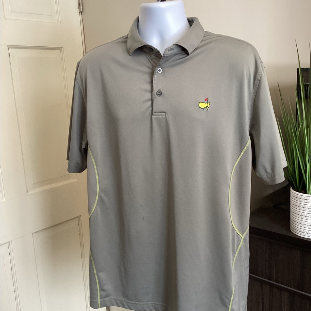 Masters Gray Polo Shirt with Yellow Accents